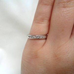 Stunning Half Eternity 0.25ct Diamond Ring in Platinum - Size K 1/2 (A1103) - Image 6