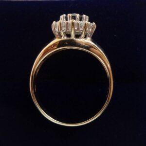 Beautiful Sapphire and Diamond Halo Cluster Ring - Size M 1/2 (A1137) - Image 3