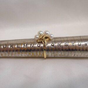 Unusual Cultured Pearl Ring 18ct Yellow Gold - Size P (A1144) - Image 7