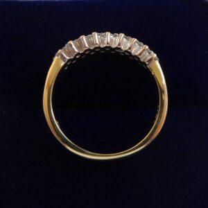Stunning Two Row 0.35ct Diamond Ring in 18ct Yellow Gold - Size N 1/2 (A1199) - Image 3