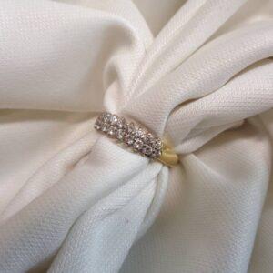 Stunning Two Row 0.35ct Diamond Ring in 18ct Yellow Gold - Size N 1/2 (A1199) - Image 4