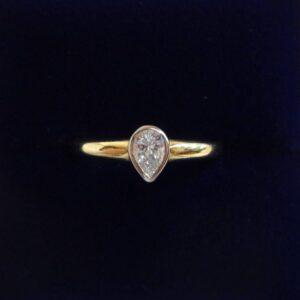 Timeless 0.31ct Diamond Solitaire Ring in 18ct Yellow Gold - Size L (A1244)