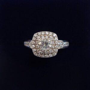 Stunning 0.82ct Diamond Cluster Ring in 18ct White Gold - Size K 1/2 (A1263)