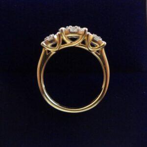 Triple Cluster 0.50ct Diamond Ring in 18ct Yellow Gold - Size H (A1275) - Image 3