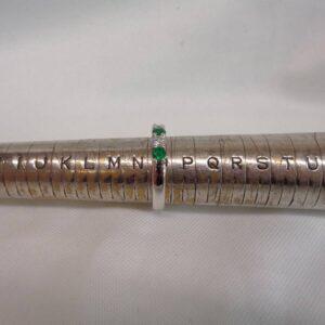 Five Stone Emerald and Diamond Ring in 18ct White Gold - Size O (A1277) - Image 7