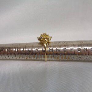 Vintage C.1988 Sapphire and Diamond Cluster Ring in 18ct Yellow Gold - Size L 1/2 (A1282) - Image 7