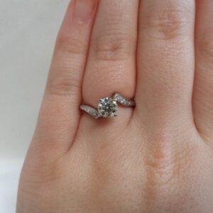Certified 0.86ct Diamond Twist Ring in Platinum – Size L (A1296) - Image 6