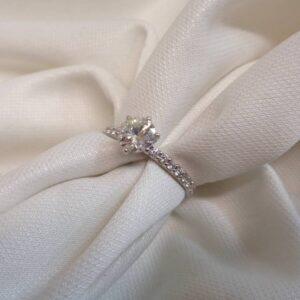Certified 1.03ct Diamond Ring in 18ct White Gold – Size M 1/2 (A1298) - Image 4