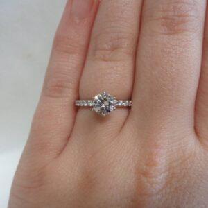 Certified 1.03ct Diamond Ring in 18ct White Gold – Size M 1/2 (A1298) - Image 6