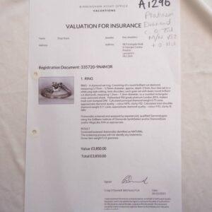 Certified 0.86ct Diamond Twist Ring in Platinum – Size L (A1296) - Image 8