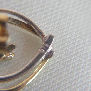 Timeless Two Tone Heart Stud Earrings in 9ct Gold – Length 11mm (A1668) - Image 3