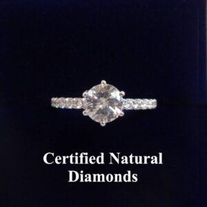 Certified 1.03ct Diamond Ring in 18ct White Gold – Size M 1/2 (A1298)