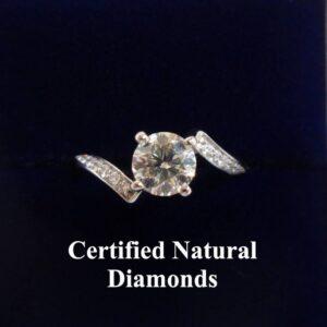 Certified 0.86ct Diamond Twist Ring in Platinum – Size L (A1296)