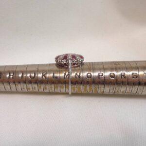 Certified Art-Deco Style Burmese Ruby and Diamond Ring in Platinum- Size M 1/2 (A1521) - Image 7