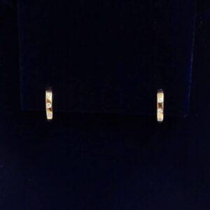 Elegant Diamond Huggie Earrings in 9ct Yellow Gold – Length 12mm (A1676)