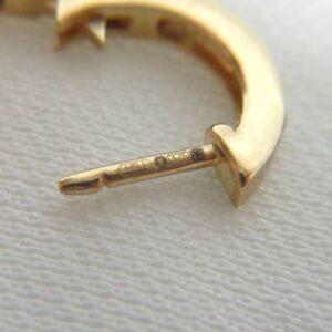 Elegant Diamond Huggie Earrings in 9ct Yellow Gold – Length 12mm (A1676) - Image 3