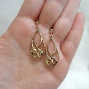 Vintage C.1994 Fancy Drop Earrings in 9ct Yellow Gold – Length 36mm (A1677) - Image 4