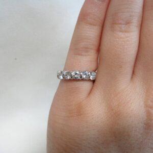 1.00ct Five Stone Diamond Ring in 18ct White Gold - Size K 1/2 (A1611) - Image 6