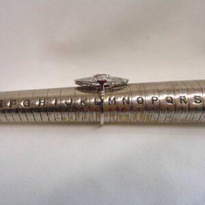 Certified Art-Deco Style Ruby and Diamond Ring in Platinum- Size L 1/2 (A1517) - Image 7