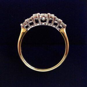 Radiant 1.00ct Diamond Cluster Ring in 18ct Yellow Gold – Size O (A1610) - Image 3