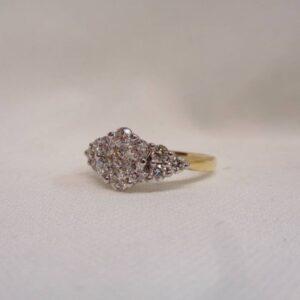 Radiant 1.00ct Diamond Cluster Ring in 18ct Yellow Gold – Size O (A1610) - Image 4