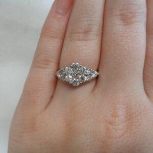 Radiant 1.00ct Diamond Cluster Ring in 18ct Yellow Gold – Size O (A1610) - Image 6