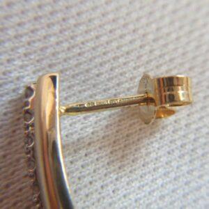 Elegant Diamond Two Row Stud Earrings in 9ct Yellow Gold – Length 15mm (A1689) - Image 3