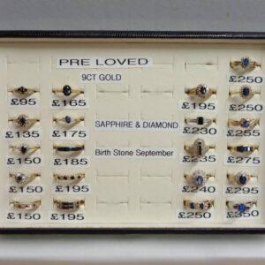 A Selection of PRE-LOVED SAPPHIRE and DIAMOND Rings - All in 9ct Gold