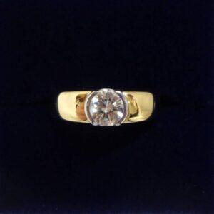 Quality 0.60ct Diamond Solitaire Ring in 18ct Yellow Gold – Size P 1/2 (A1609)