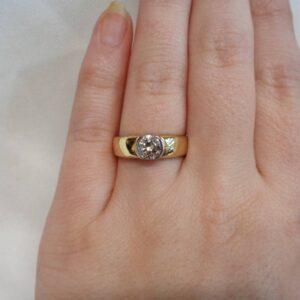Quality 0.60ct Diamond Solitaire Ring in 18ct Yellow Gold – Size P 1/2 (A1609) - Image 6