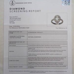 Certified 2.00ct Diamond Cluster Ring in Platinum - Size J 1/2 (A1497) - Image 8