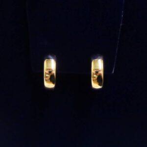 Classic Chunky Huggie Earrings in 9ct Yellow Gold - Length 14mm (A1697)