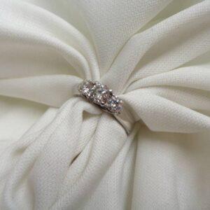 1.00ct Three Stone Diamond Ring in 18ct White Gold – Size L (A1471) - Image 4
