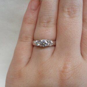 1.00ct Three Stone Diamond Ring in 18ct White Gold – Size L (A1471) - Image 6