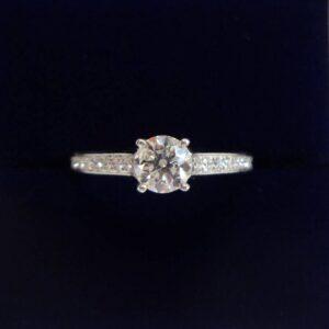 Radiant 0.85ct Diamond Ring set in Platinum – Size P (A1608)
