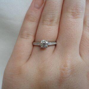 Radiant 0.85ct Diamond Ring set in Platinum – Size P (A1608) - Image 6