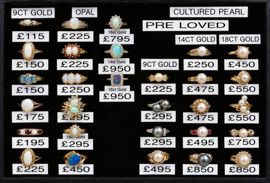 A Selection of PRE-LOVED Opal and Cultured Pearl Rings in 9ct, 14ct and 18ct Gold