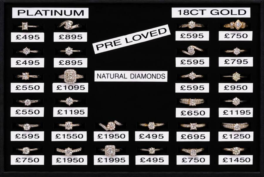 A Selection of PRE-LOVED DIAMOND Rings in 18ct White Gold and Platinum