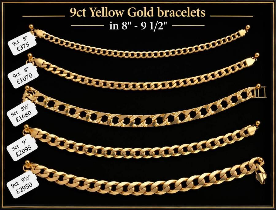 DISCOVER OUR SELECTION OF PRELOVED SOLID 9CT YELLOW GOLD CURB BRACELETS