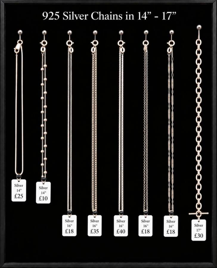 DISCOVER OUR SELECTION OF NEW 925 SILVER CHAINS IN 14”- 17”