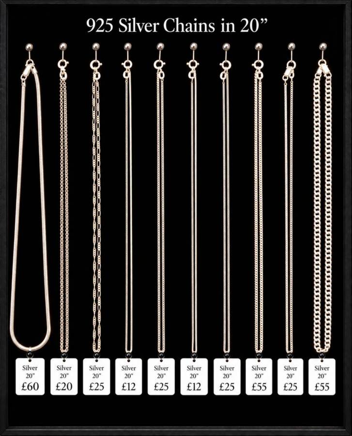 DISCOVER OUR SELECTION OF NEW 925 SILVER CHAINS IN 20”