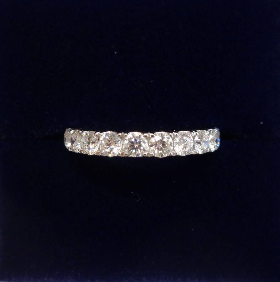 1.00ct Diamond Half Eternity Ring in 18ct White Gold – Size M (A1555)