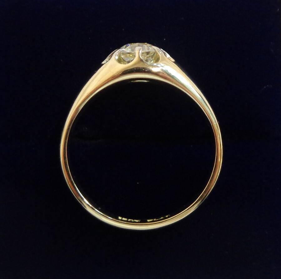 Antique Gents 0.80ct Diamond Ring in 18ct Yellow Gold - Size O 1/2 (A1615) - Image 3