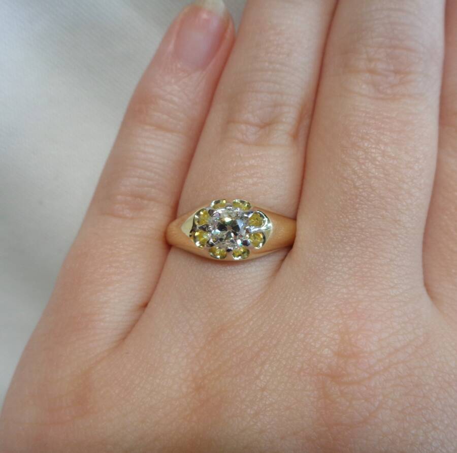 Antique Gents 0.80ct Diamond Ring in 18ct Yellow Gold - Size O 1/2 (A1615) - Image 6