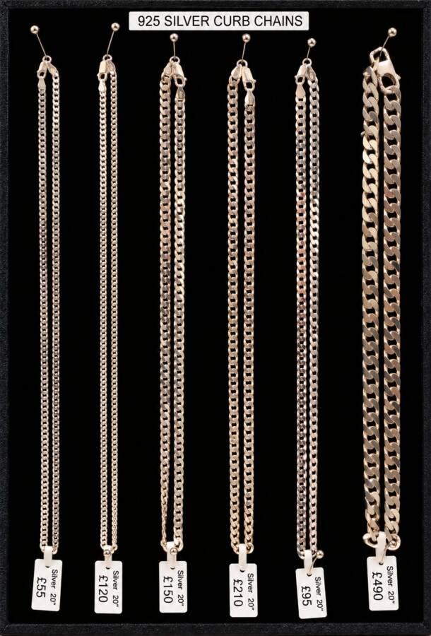 EXPLORE OUR RANGE OF NEW 925 SILVER GENTS 20'' CURB CHAINS