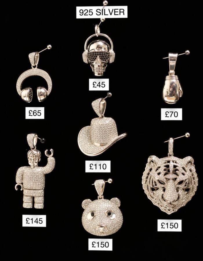 SHOP OUR NEW 925 SILVER CUBIC ZIRCONIA GENTS PENDANTS