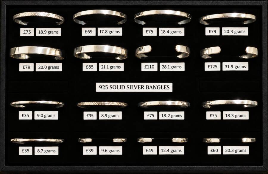 DISCOVER OUR RANGE OF QUALITY 925 STERLING SILVER SOLID BANGLES - Image 1